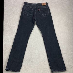 Levis 501 Jeans Womens Black Skinny Button Fly High Stretch Distressed 32x31